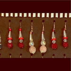 Glam Mrs Clause earrings